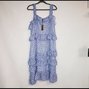 NWT Alexia Admor Blue Ivory Floral Dress